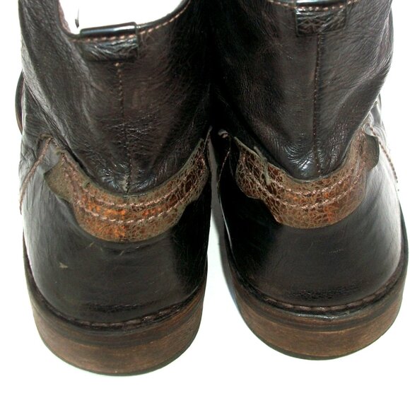 Ermenegildo Zegna Handmade Brown Leather Luxury Hobo Boots 11M $1420 - Picture 8 of 13